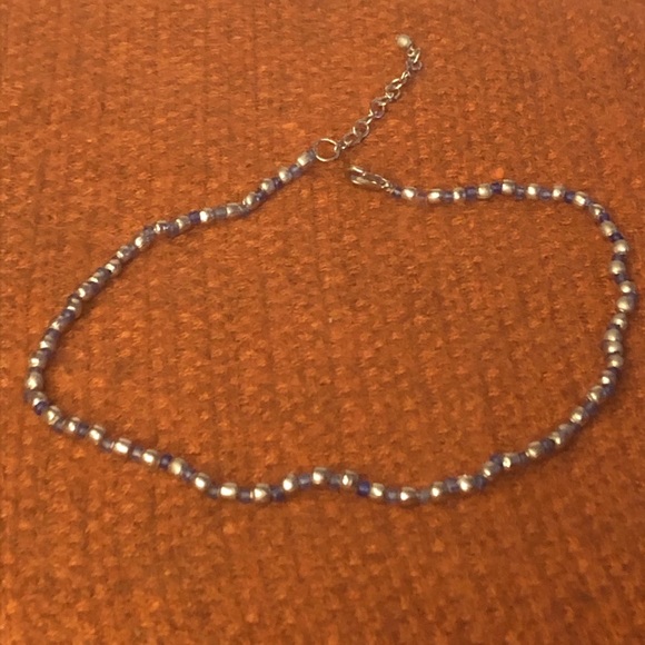 ✨💙🤍Vintage blue & silver necklace (16-18”)🤍💙✨ - Picture 2 of 4